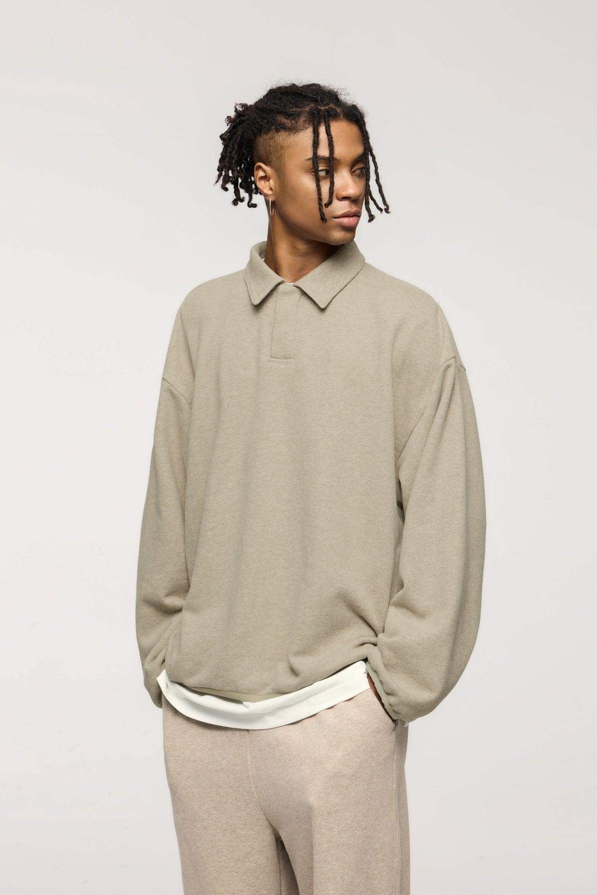 Fleece Pullover with Collared Neck