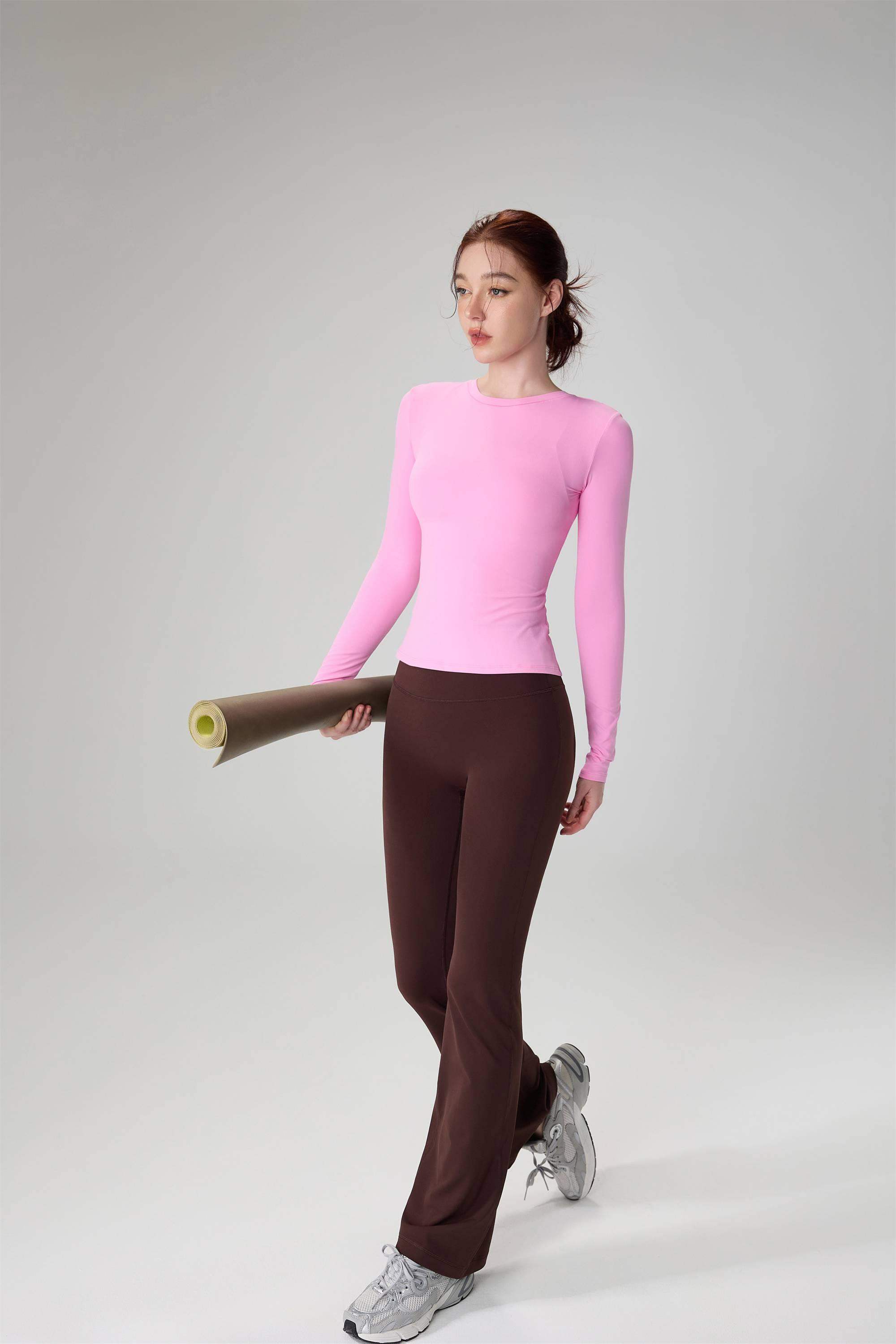 Fitted Crewneck Yoga Sports Top
