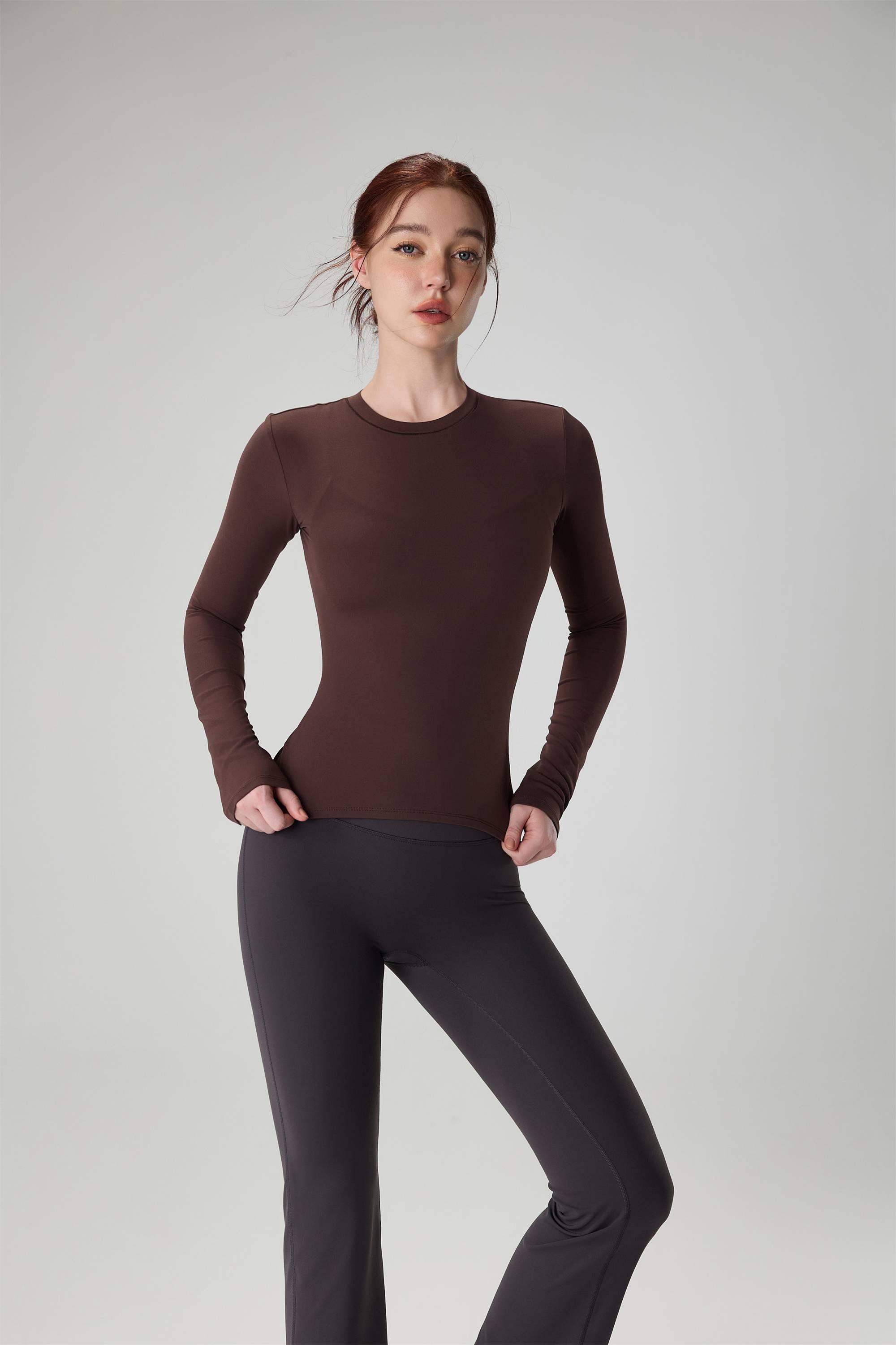 Fitted Crewneck Yoga Sports Top