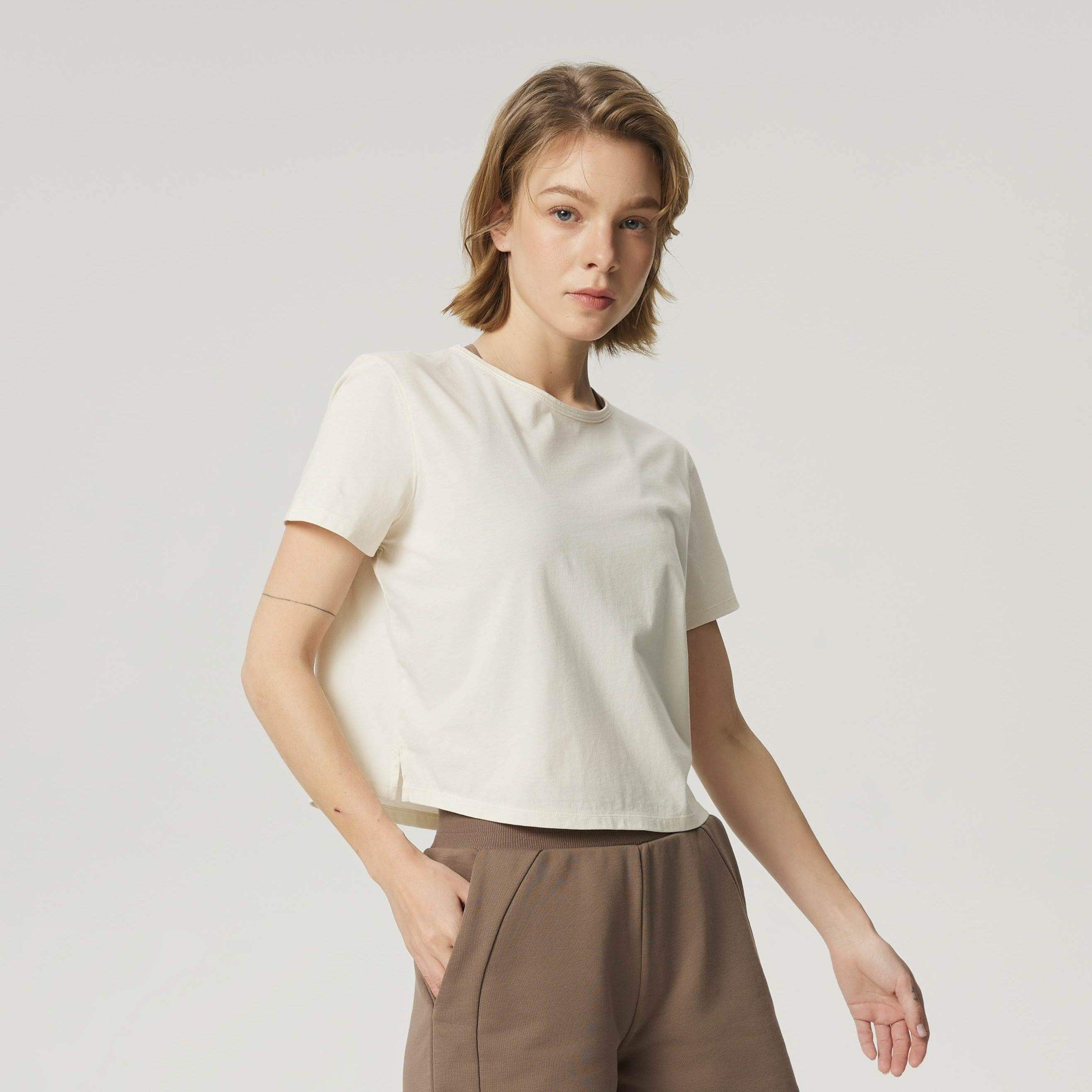 Pima Cotton Cropped T-Shirt