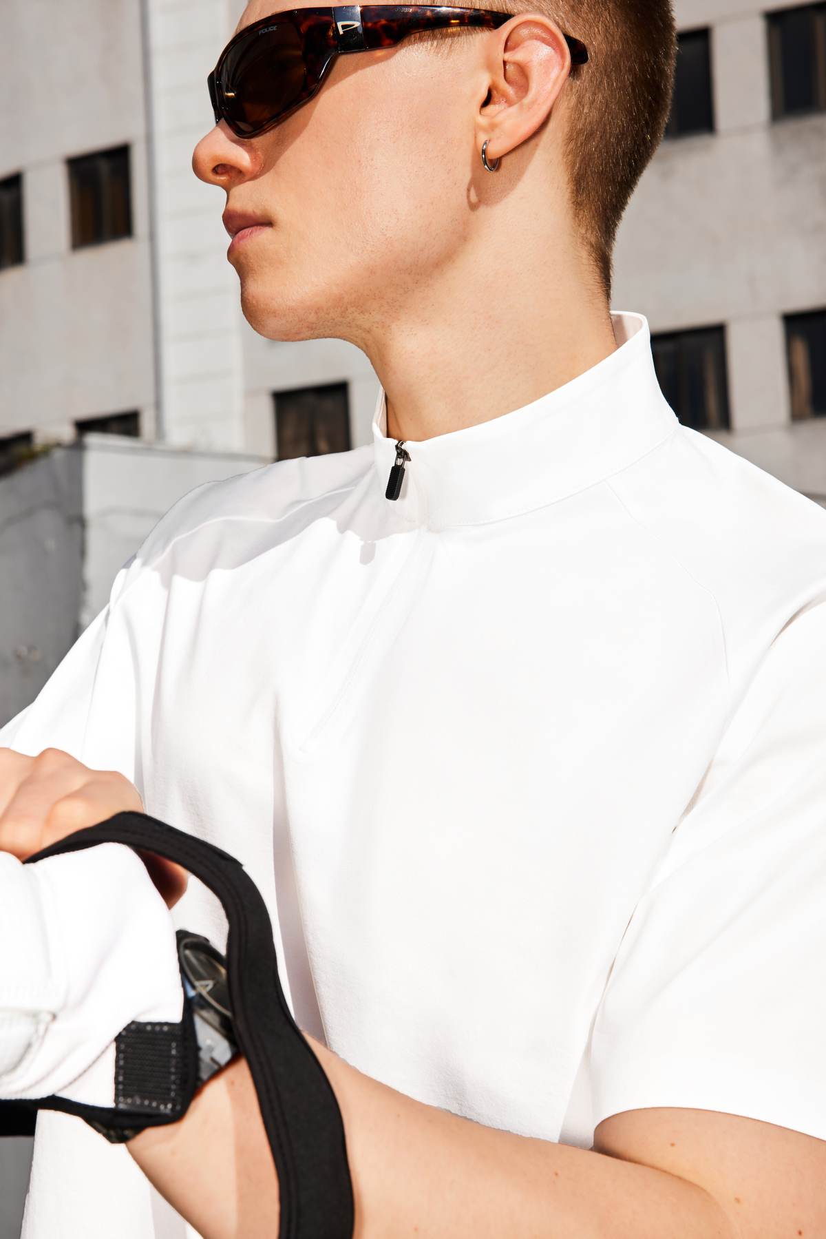 UPF 50+ Ultrasonic Bonded Zip-Up Sports Tee