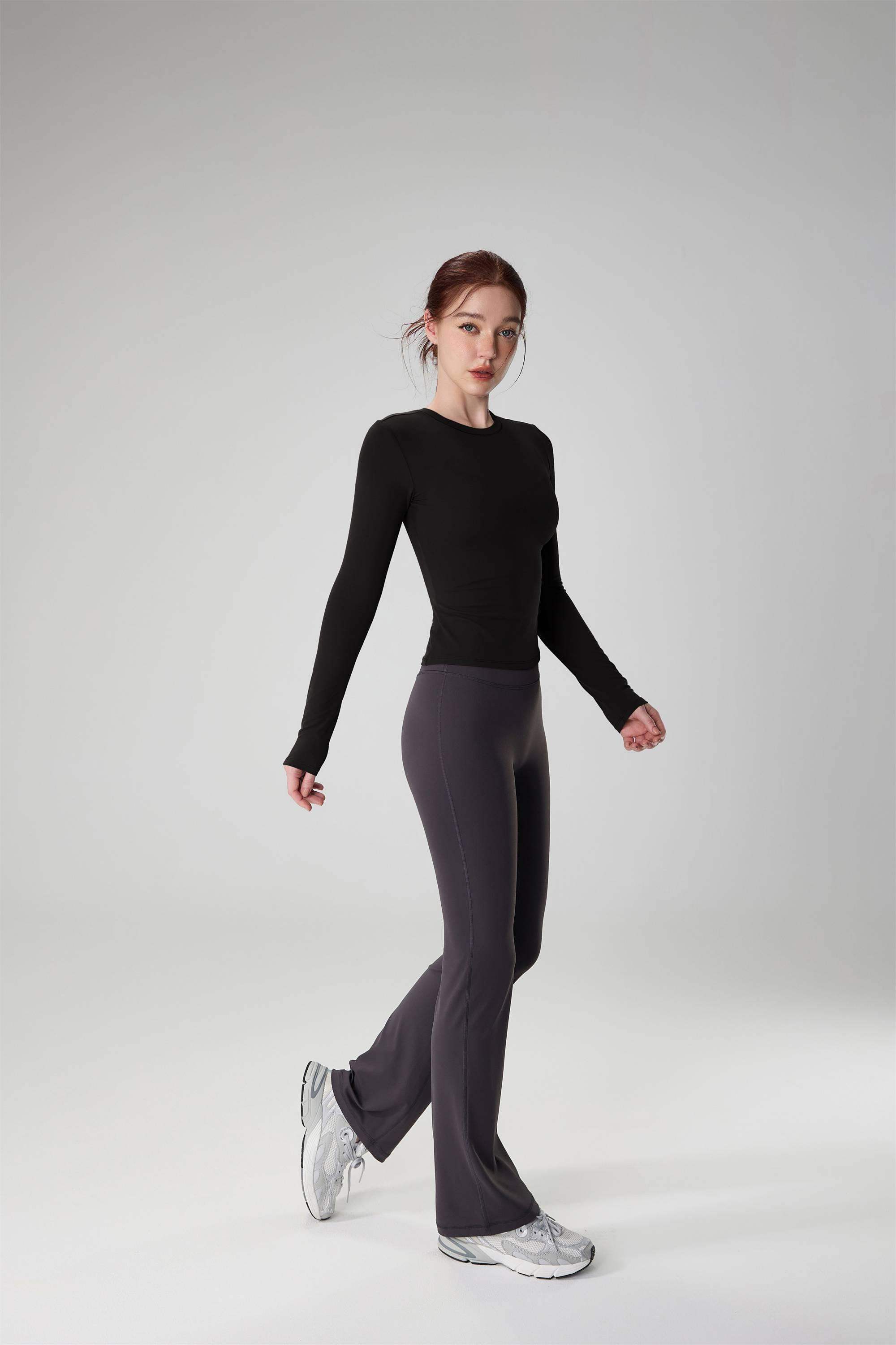 Fitted Crewneck Yoga Sports Top