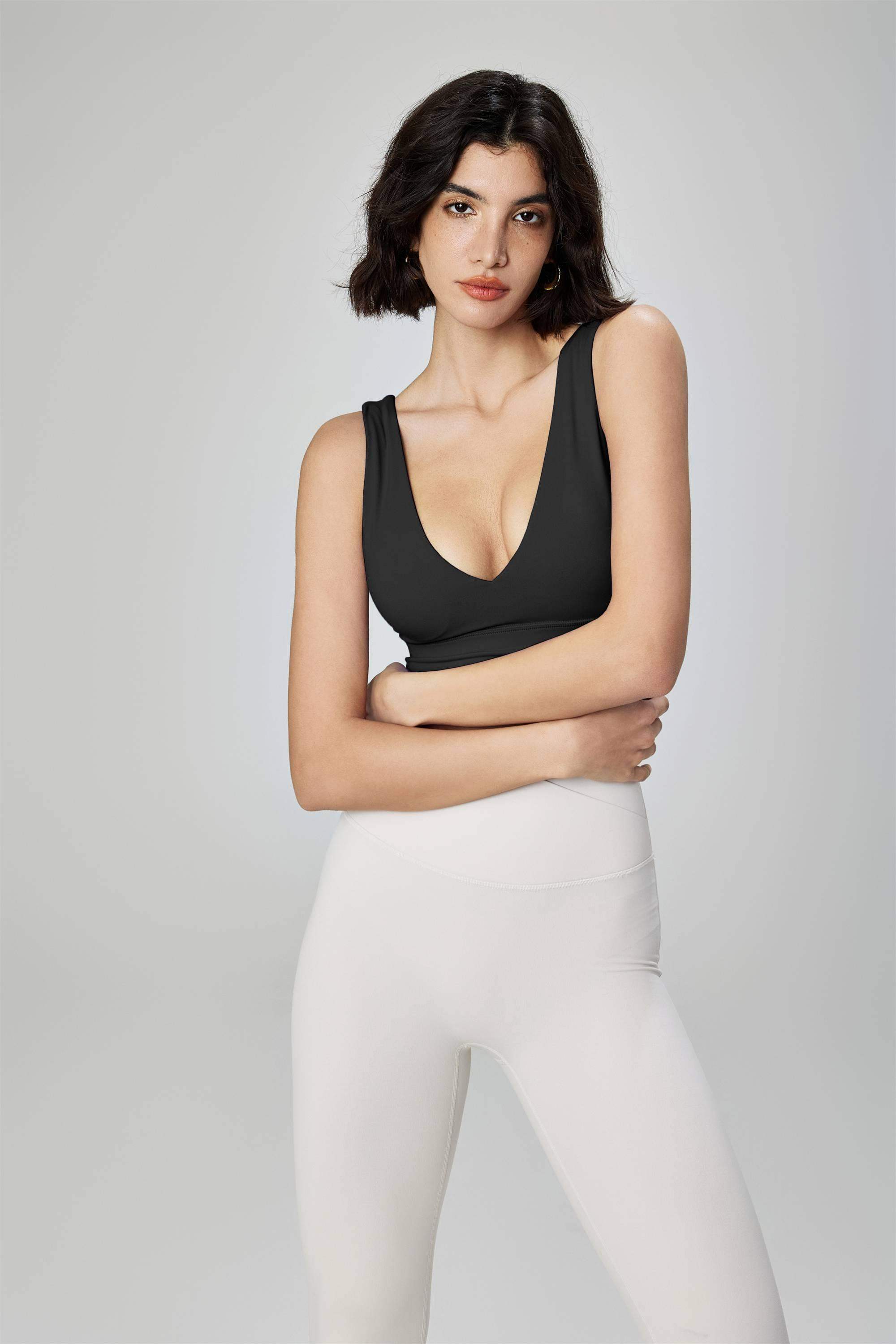 Deep V-neck Sports Bra