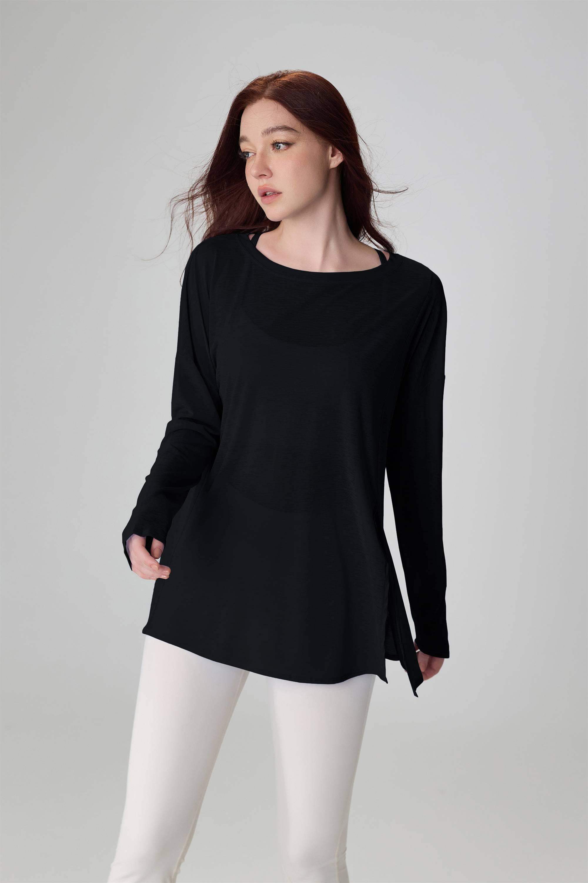 Loose-Fit Breathable Slub Yarn Sports Top