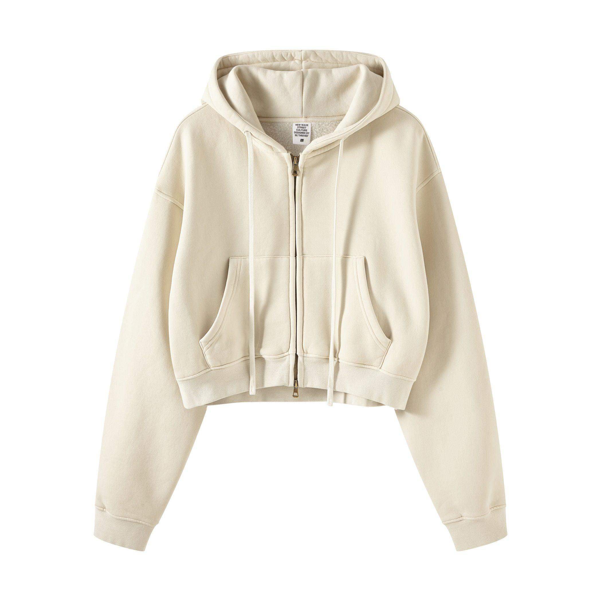 Women 355g Zip Up Short Hoodie