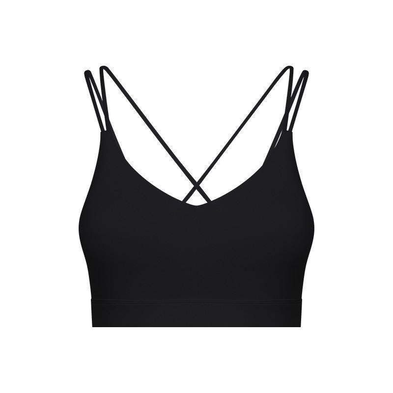 Double Shoulder Strap Cross Back Sports Bra