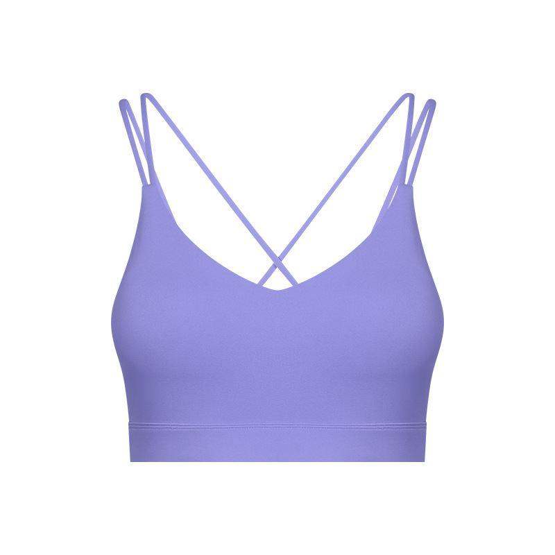 Double Shoulder Strap Cross Back Sports Bra
