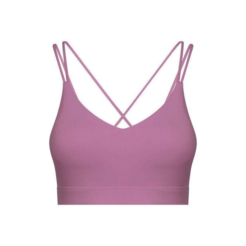 Double Shoulder Strap Cross Back Sports Bra