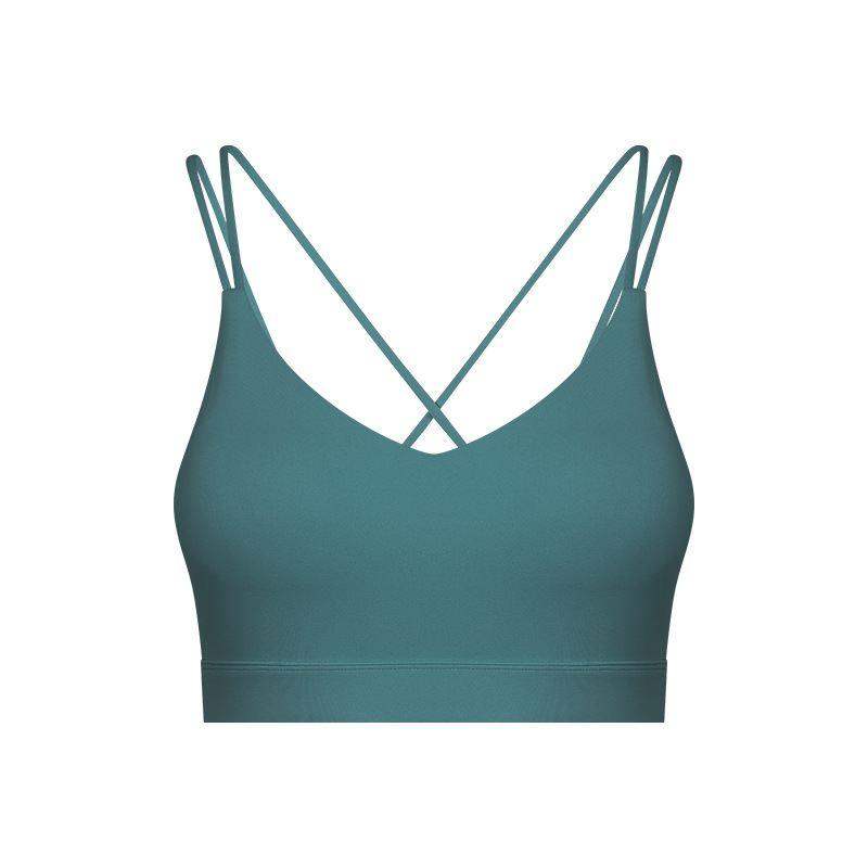 Double Shoulder Strap Cross Back Sports Bra
