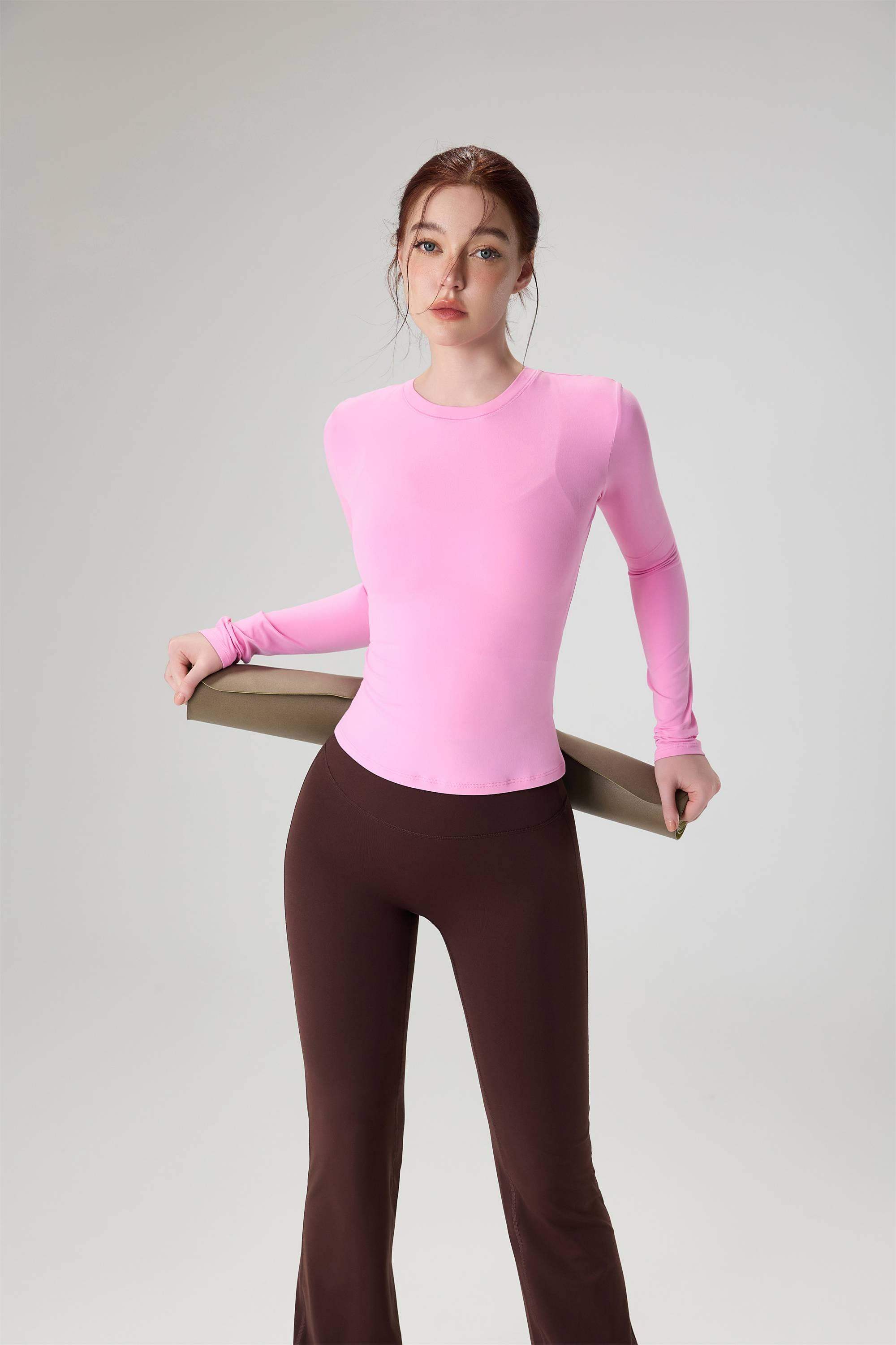 Fitted Crewneck Yoga Sports Top