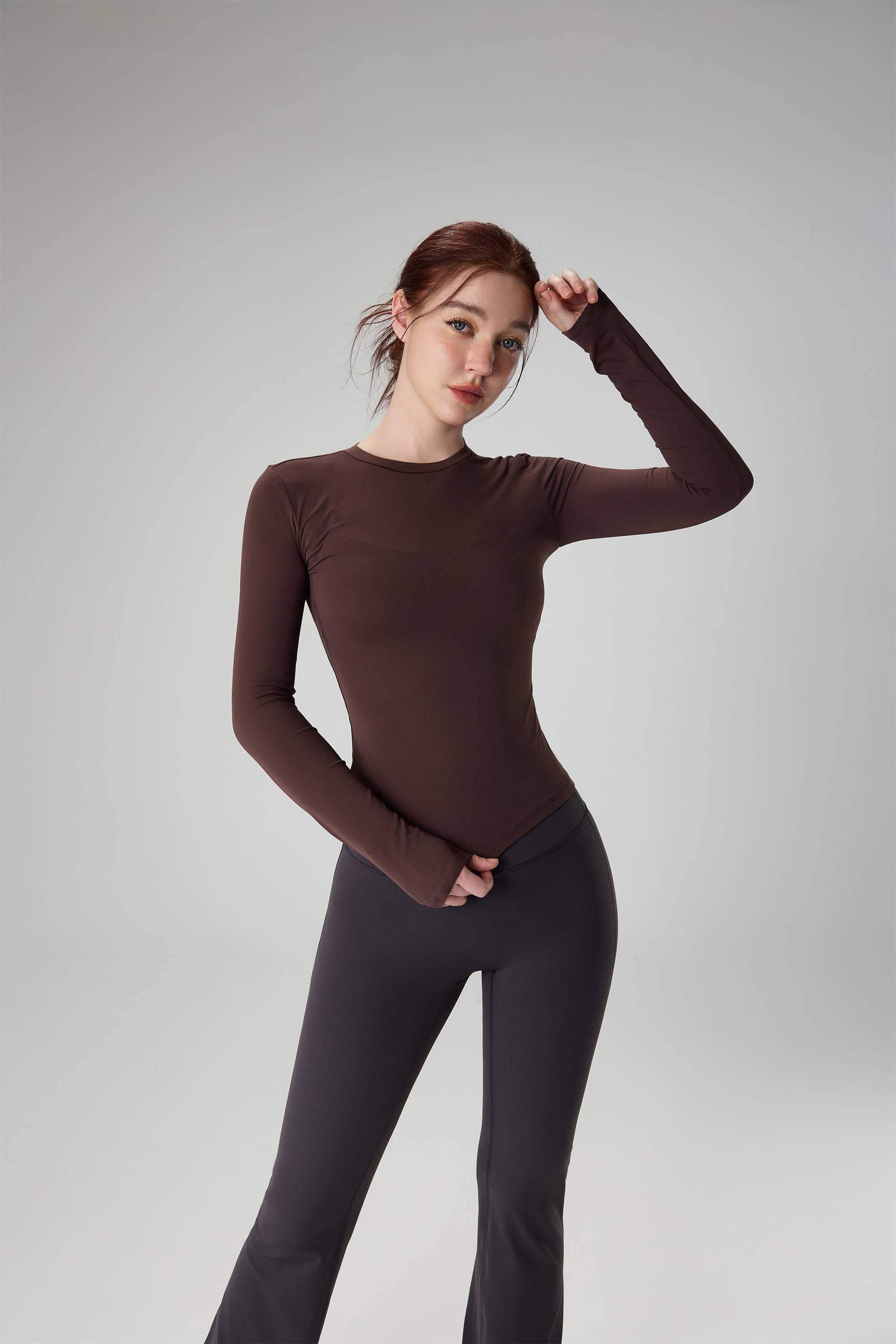 Fitted Crewneck Yoga Sports Top