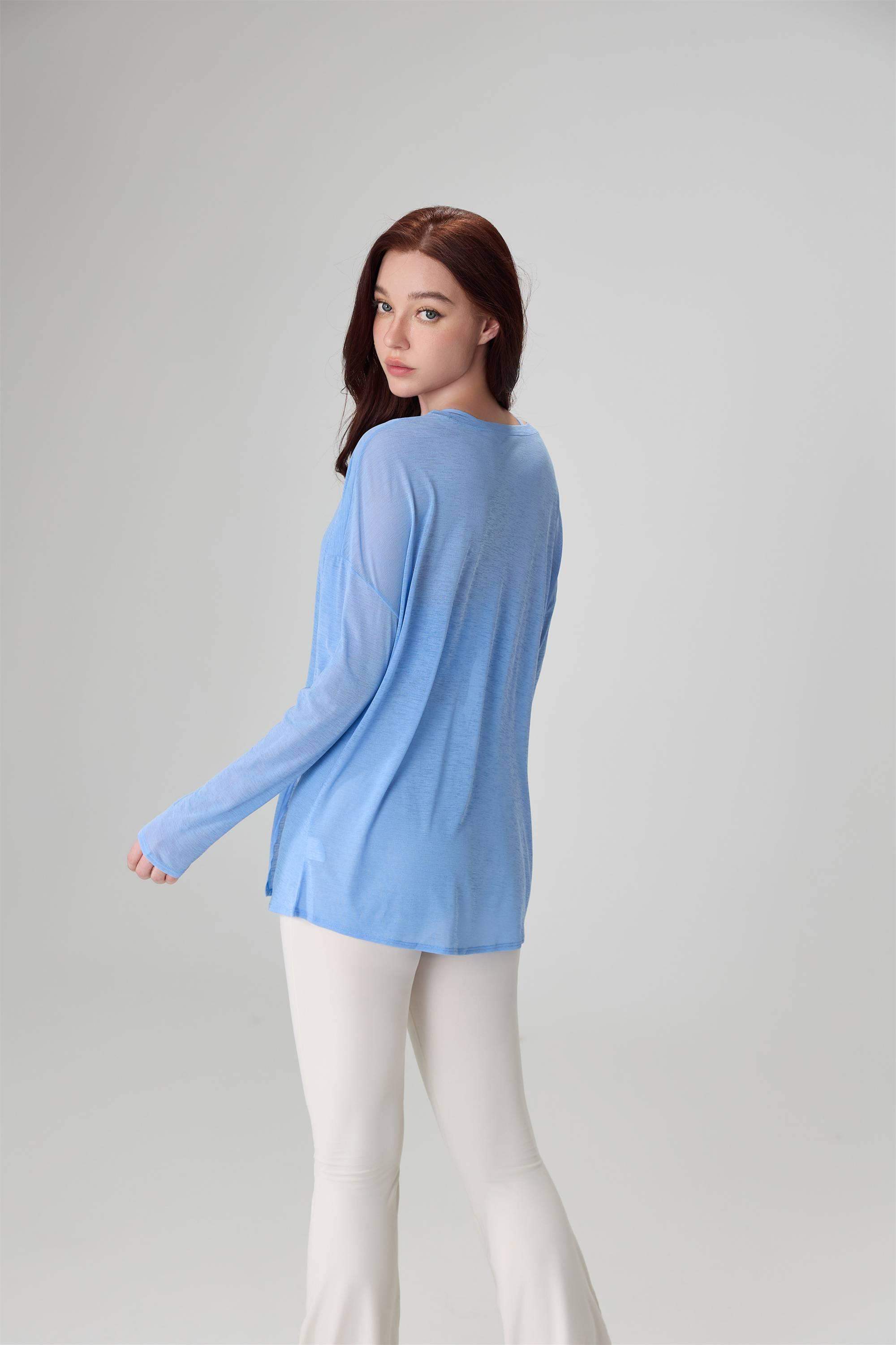 Loose-Fit Breathable Slub Yarn Sports Top