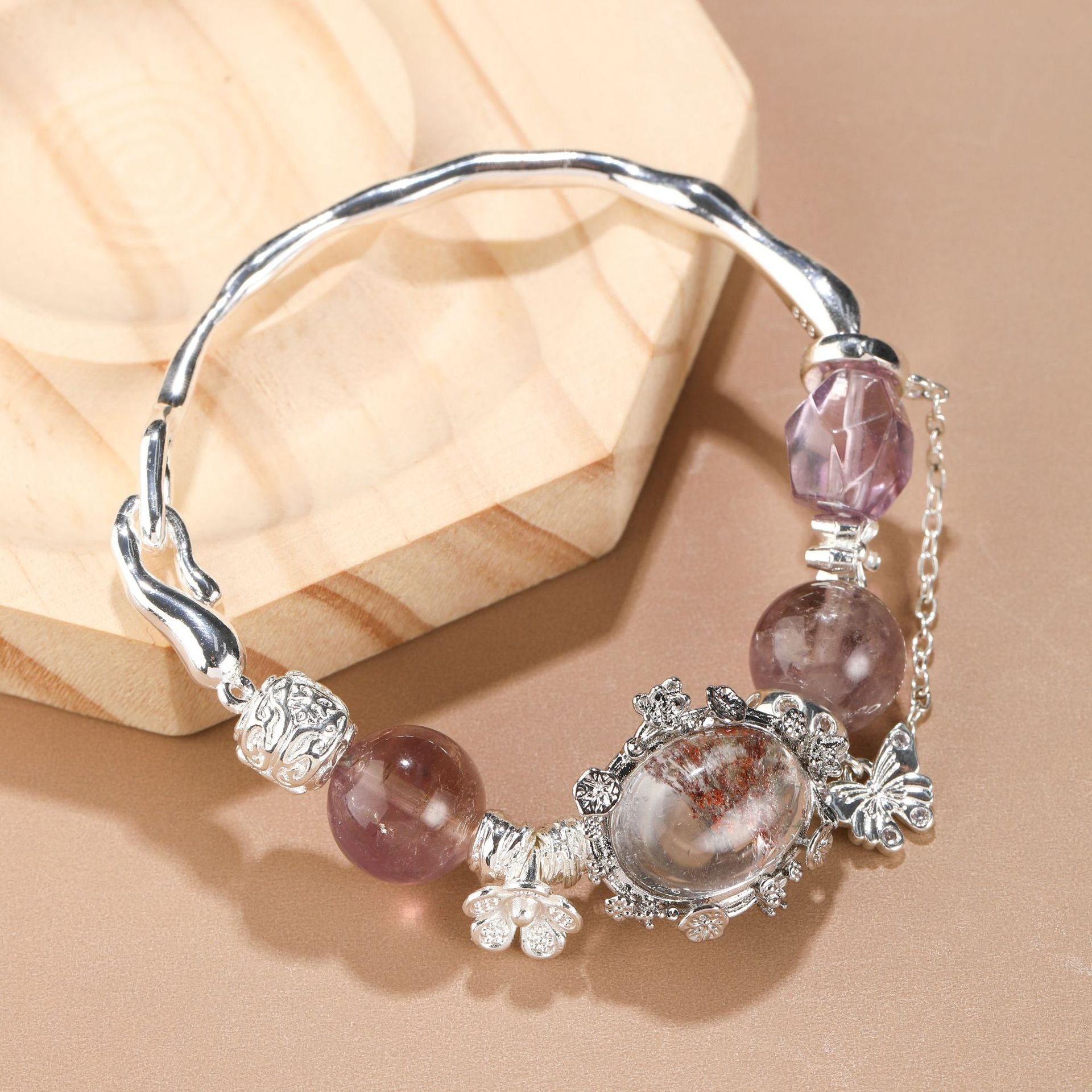 Natural amethyst bracelet, Four Seasons Ghost, Crystal bracelet, Healing Crystal, Energy Crystal