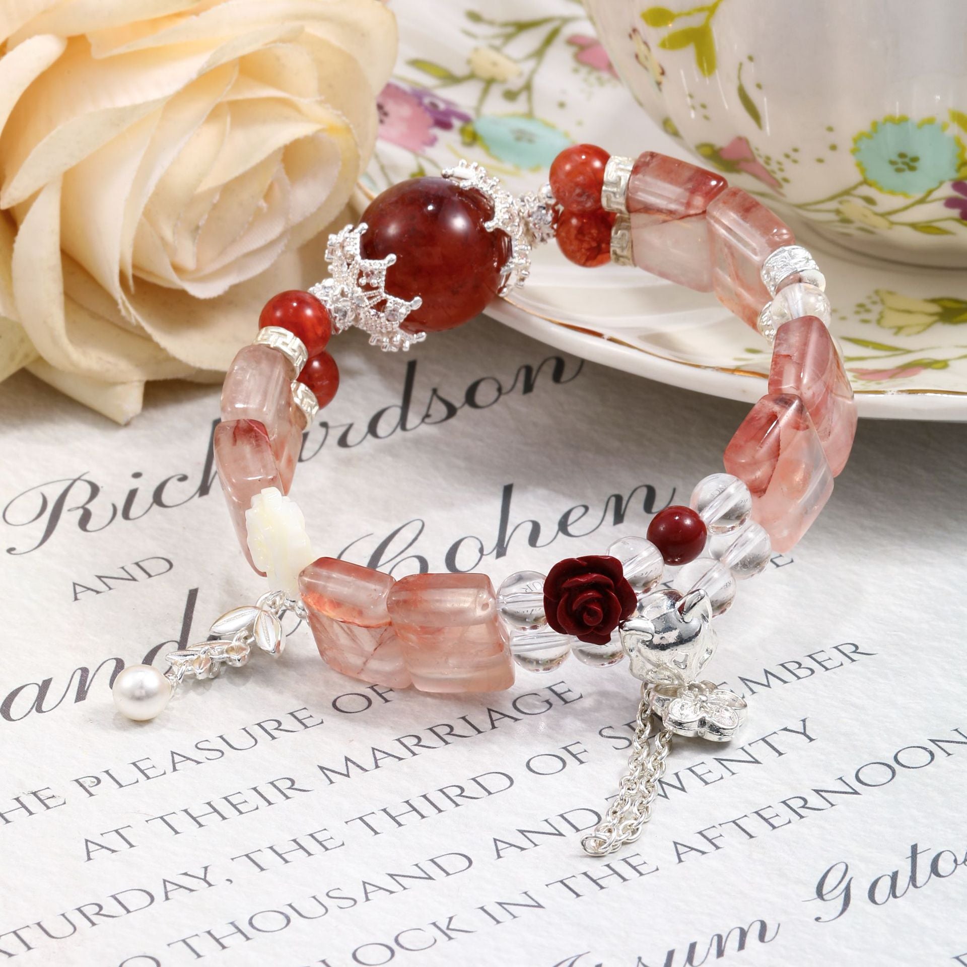 Natural red gel Crystal, Crystal bracelet, Healing Crystal, Energy Crystal