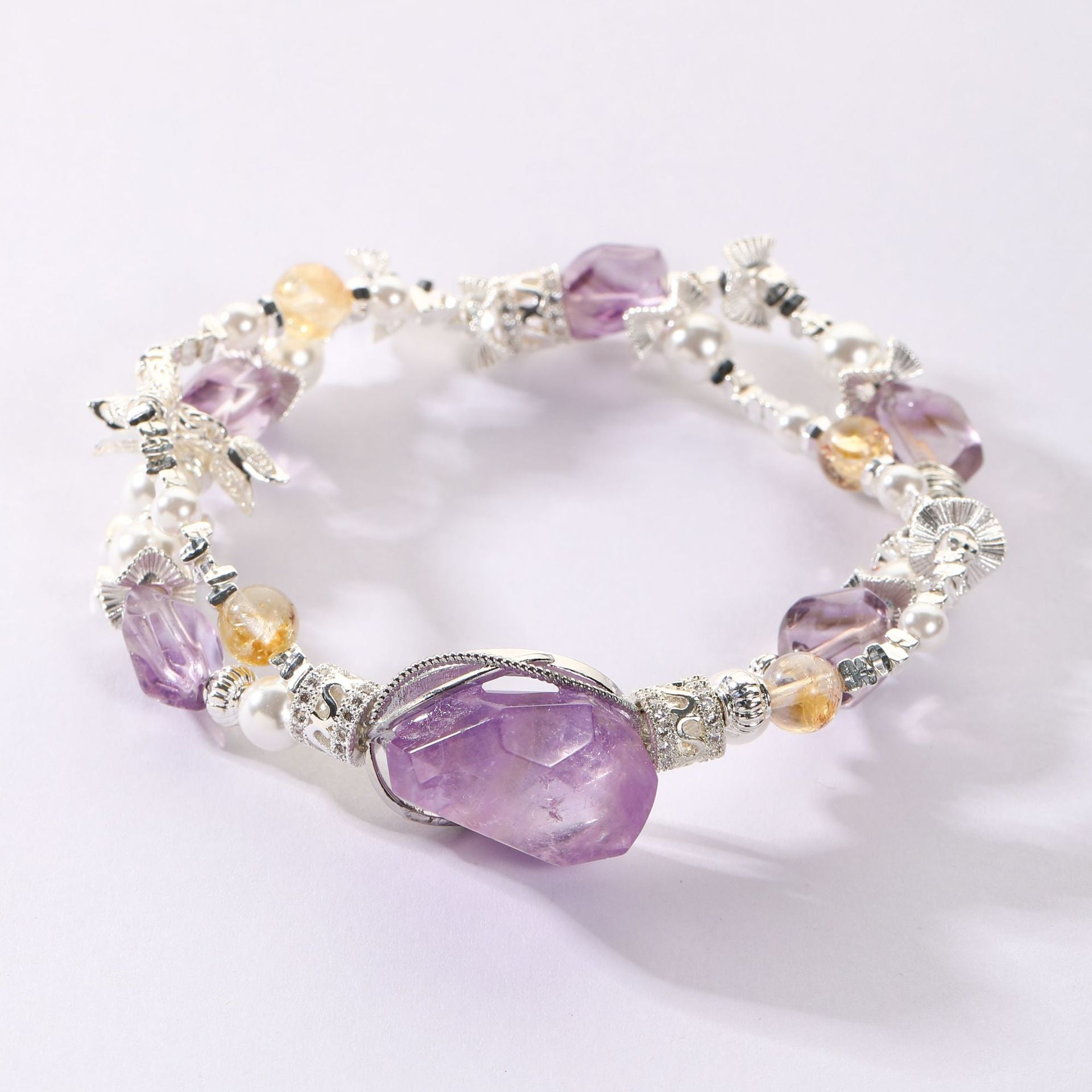 Natural yellow Crystal bracelet, Crystal bracelet, Healing Crystal, Energy Crystal