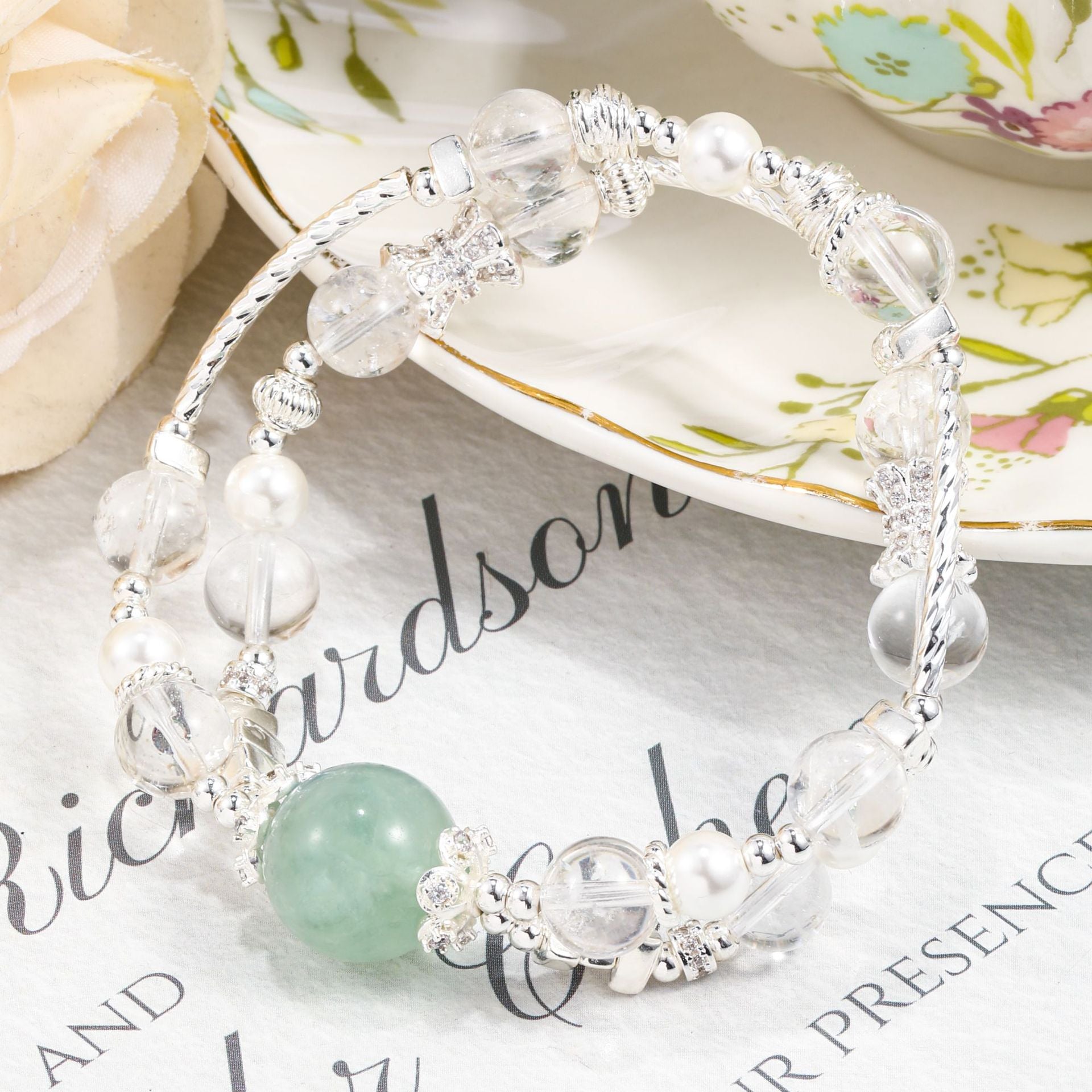 Natural green fluorite Crystal, Crystal bracelet, Healing Crystal, Energy Crystal