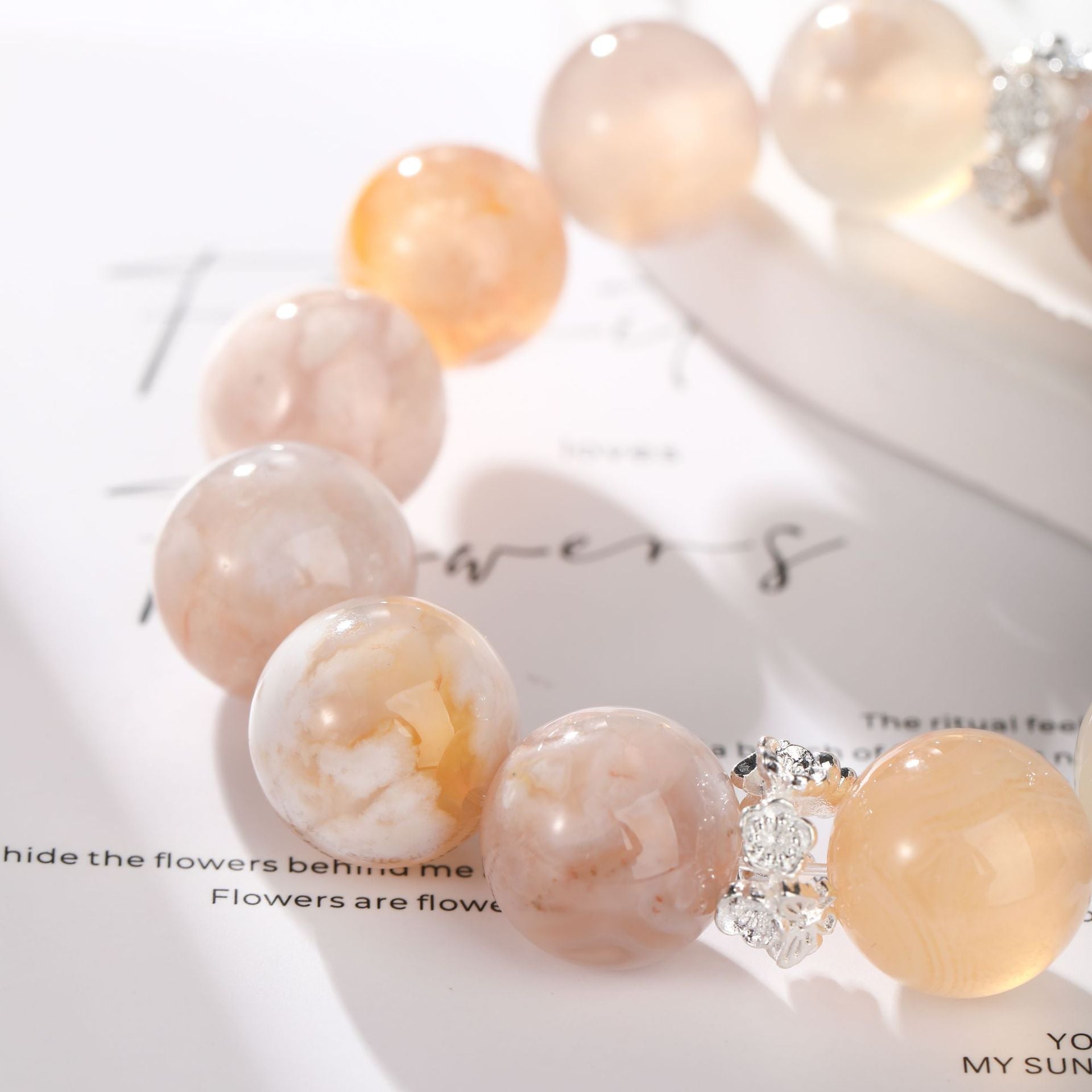 Cherry blossom pink Crystal bracelet, Crystal bracelet, Healing Crystal, Energy Crystal