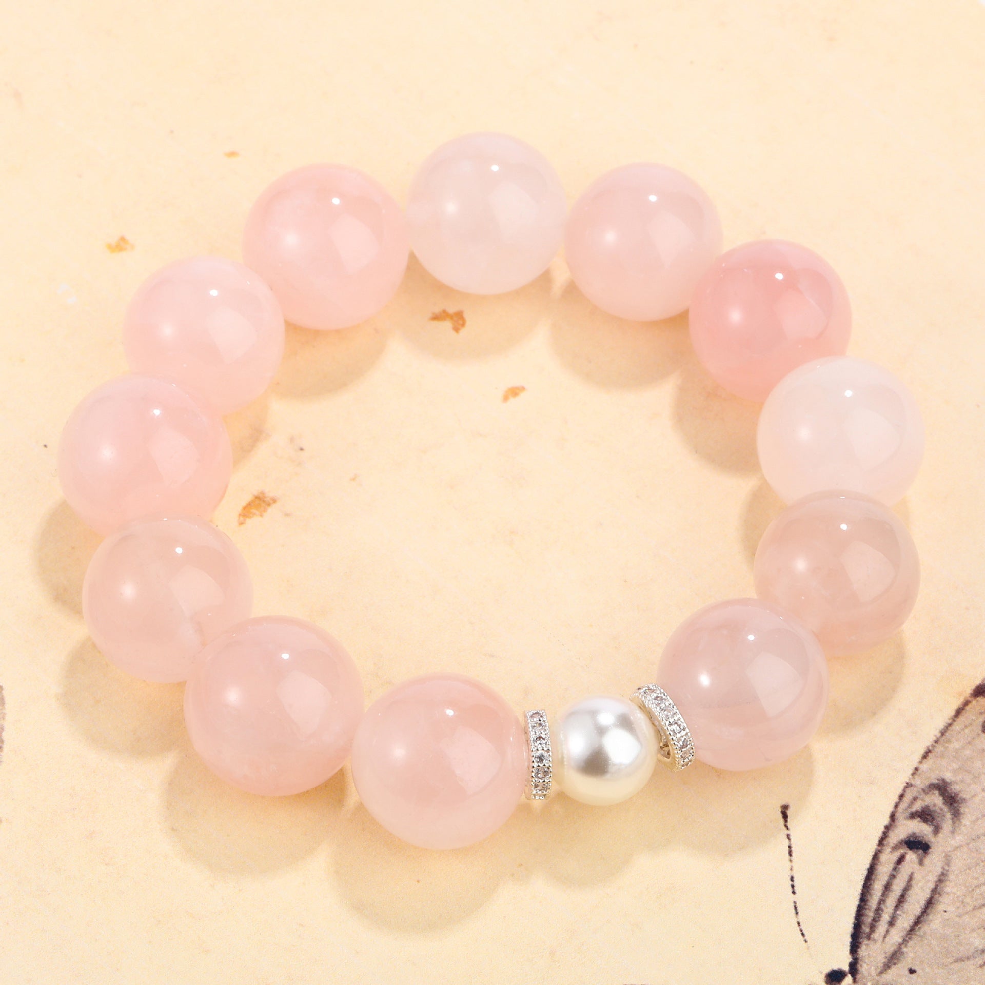 Peach pink Crystal bracelet, Crystal bracelet, Healing Crystal, Energy Crystal