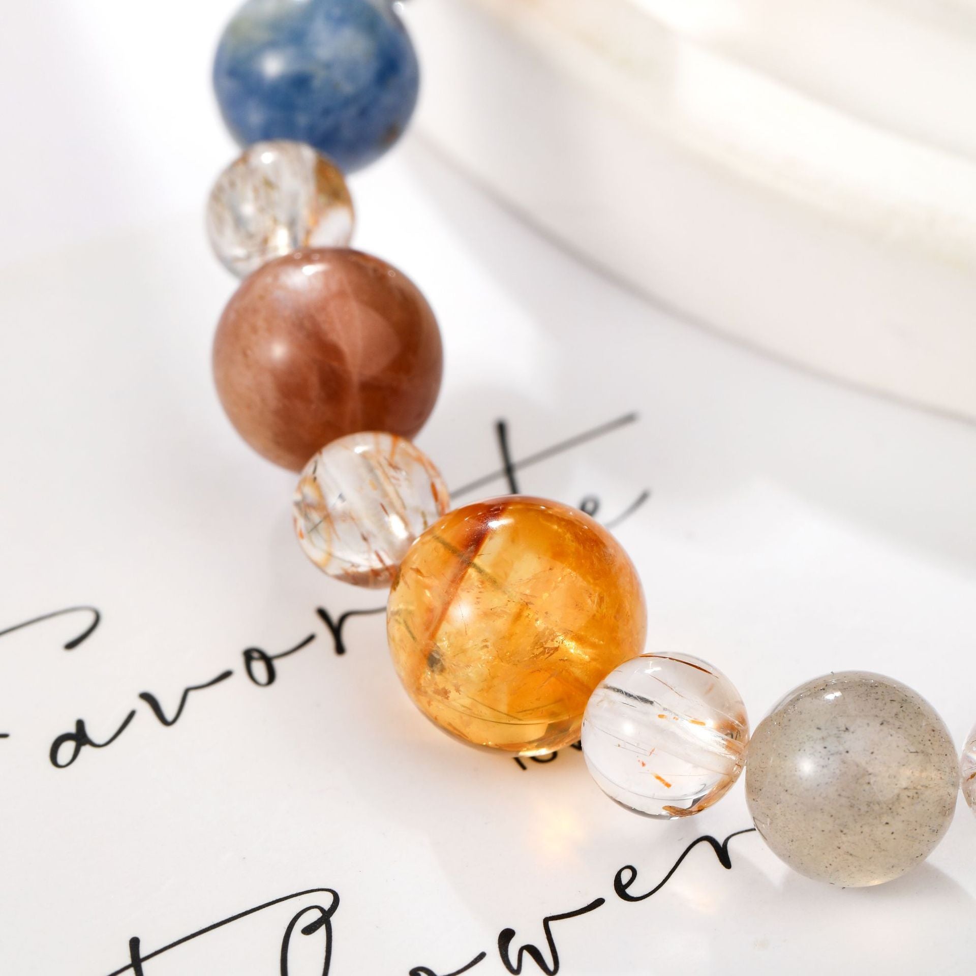 Seven-color Sunshine Crystal bracelet, Crystal bracelet, Healing Crystal, Energy Crystal