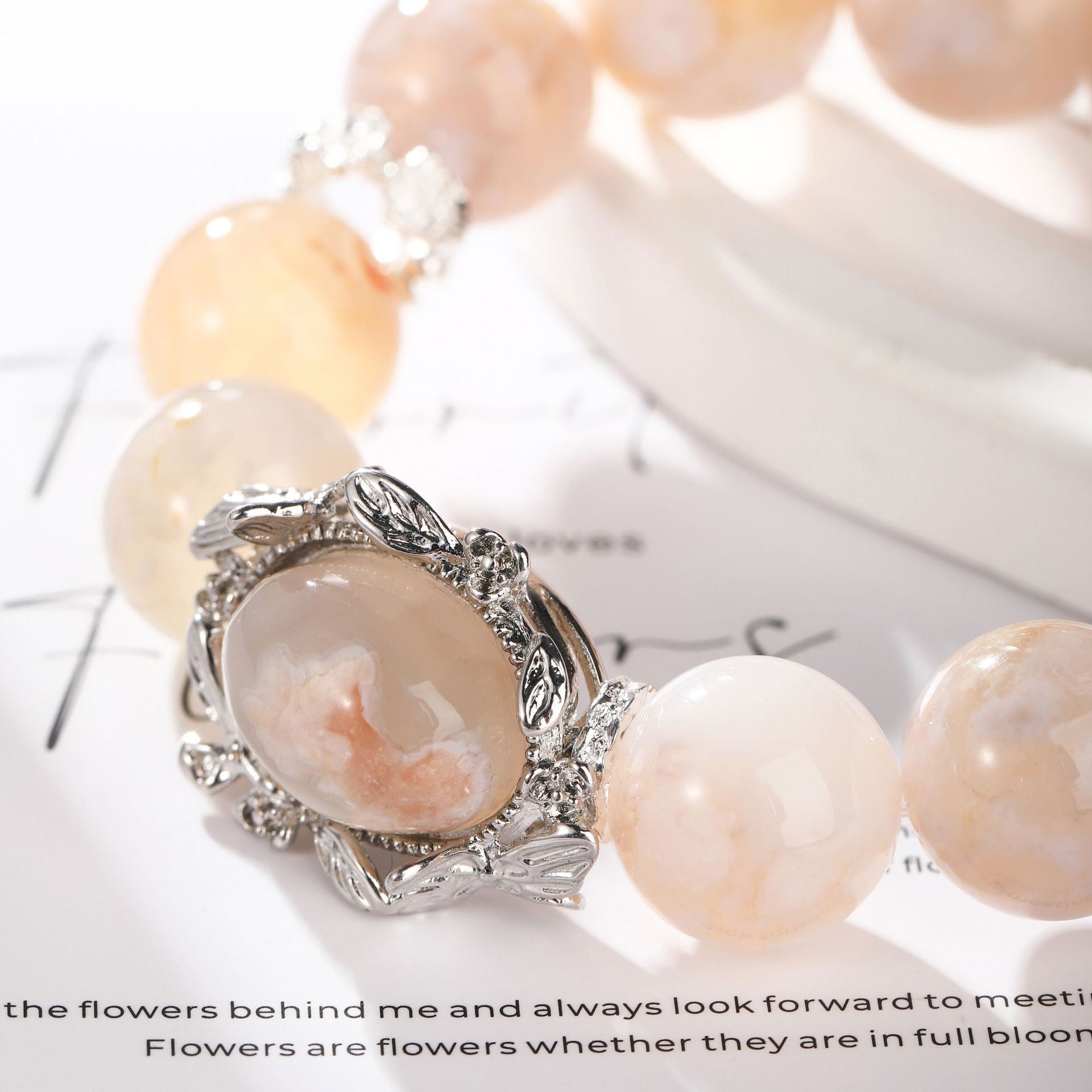 Cherry blossom pink Crystal bracelet, Crystal bracelet, Healing Crystal, Energy Crystal