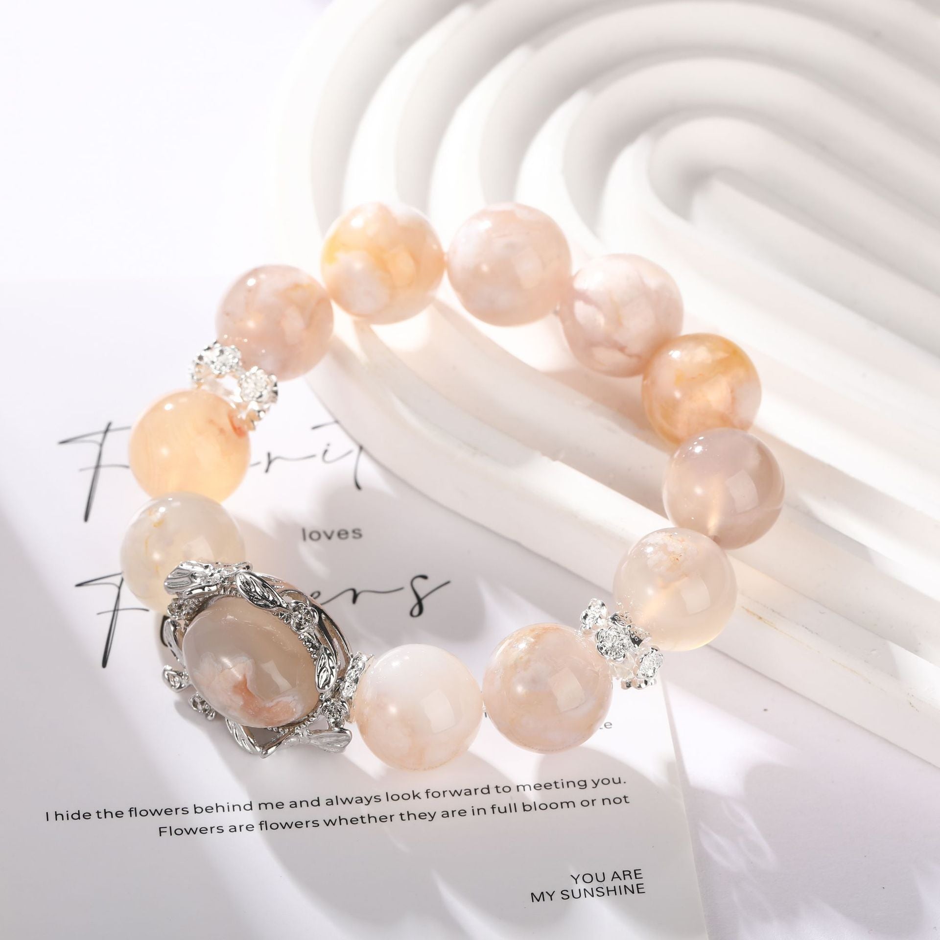 Cherry blossom pink Crystal bracelet, Crystal bracelet, Healing Crystal, Energy Crystal