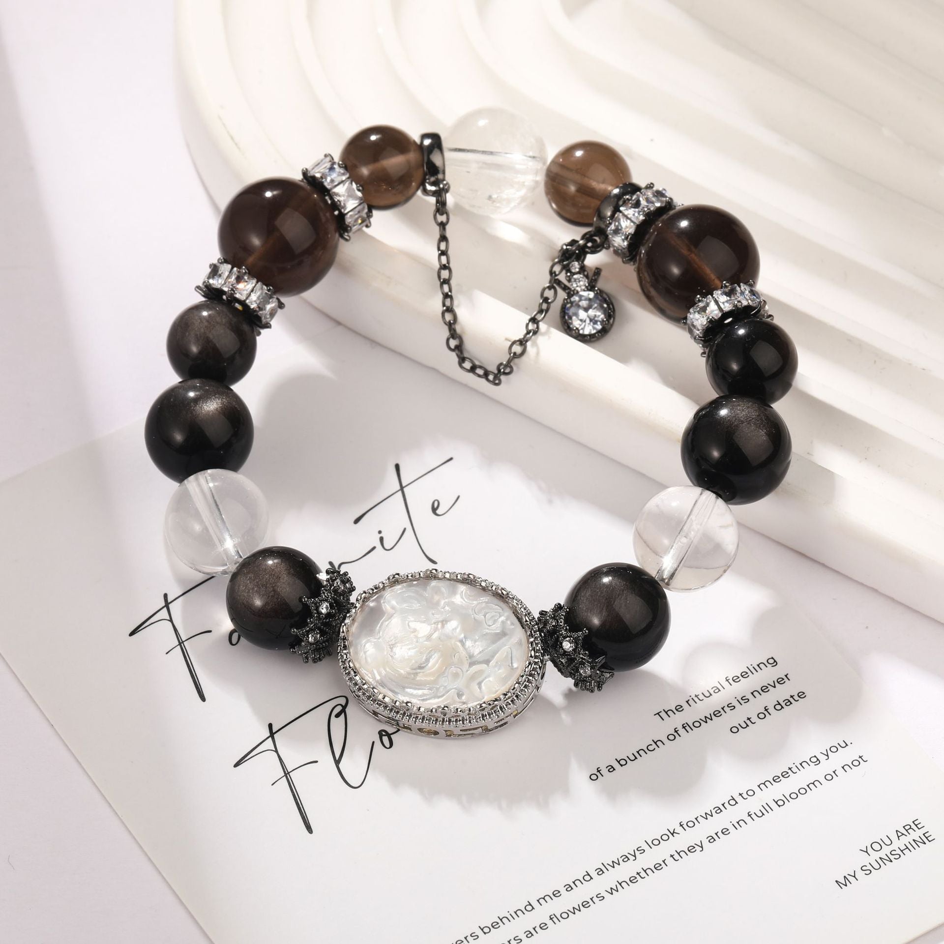 Natural tea Crystal, Crystal bracelet, Healing Crystal, Energy Crystal