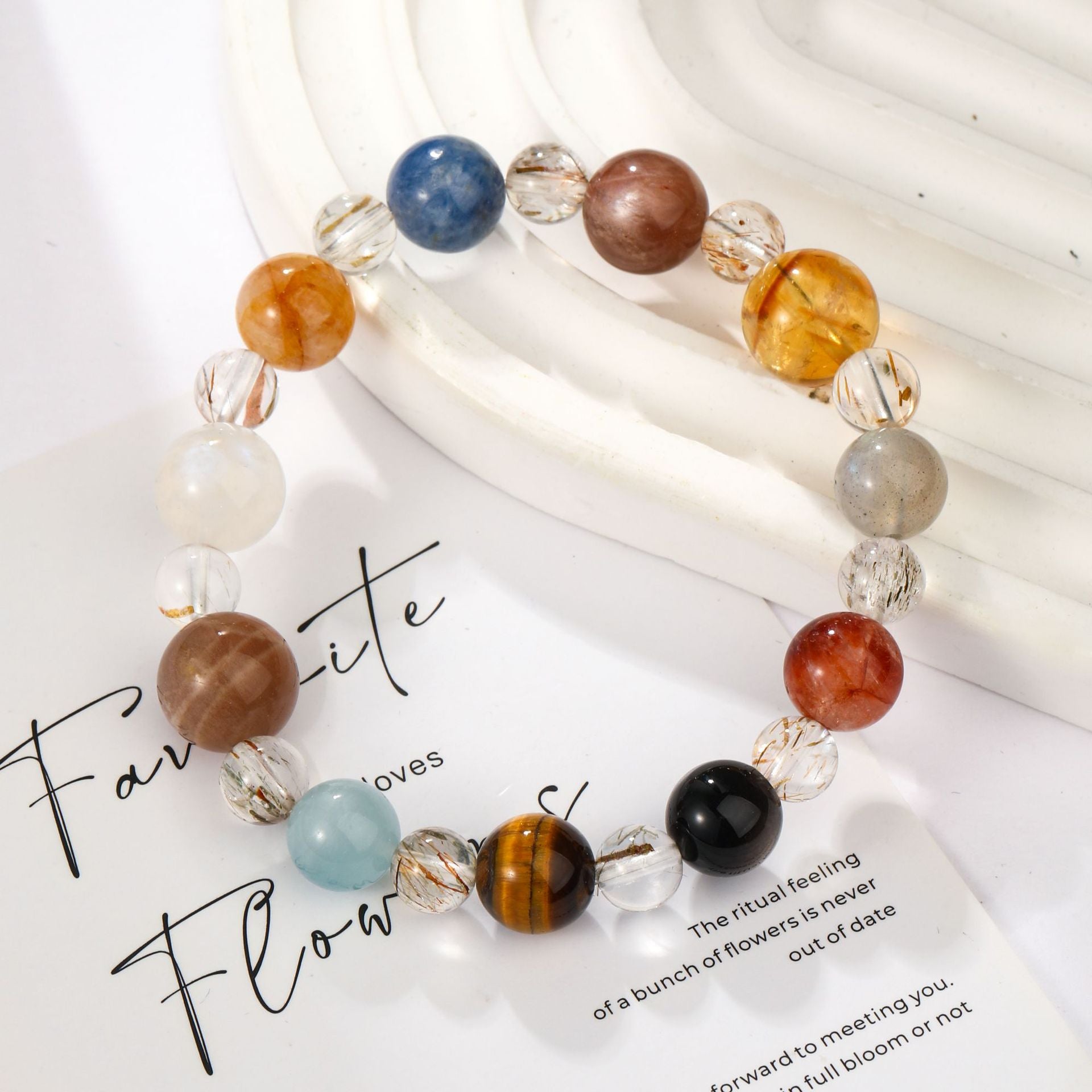 Seven-color Sunshine Crystal bracelet, Crystal bracelet, Healing Crystal, Energy Crystal