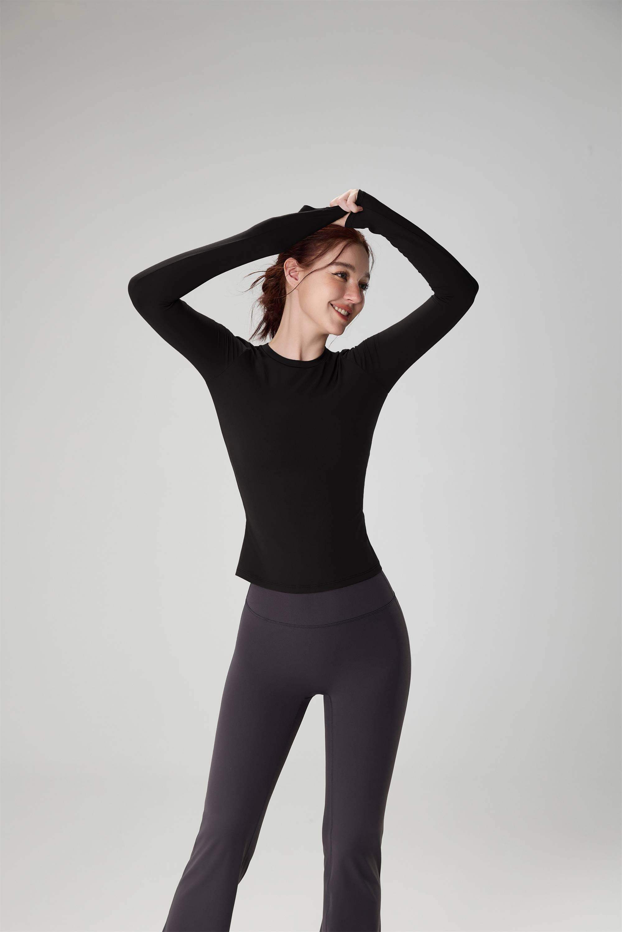 Fitted Crewneck Yoga Sports Top