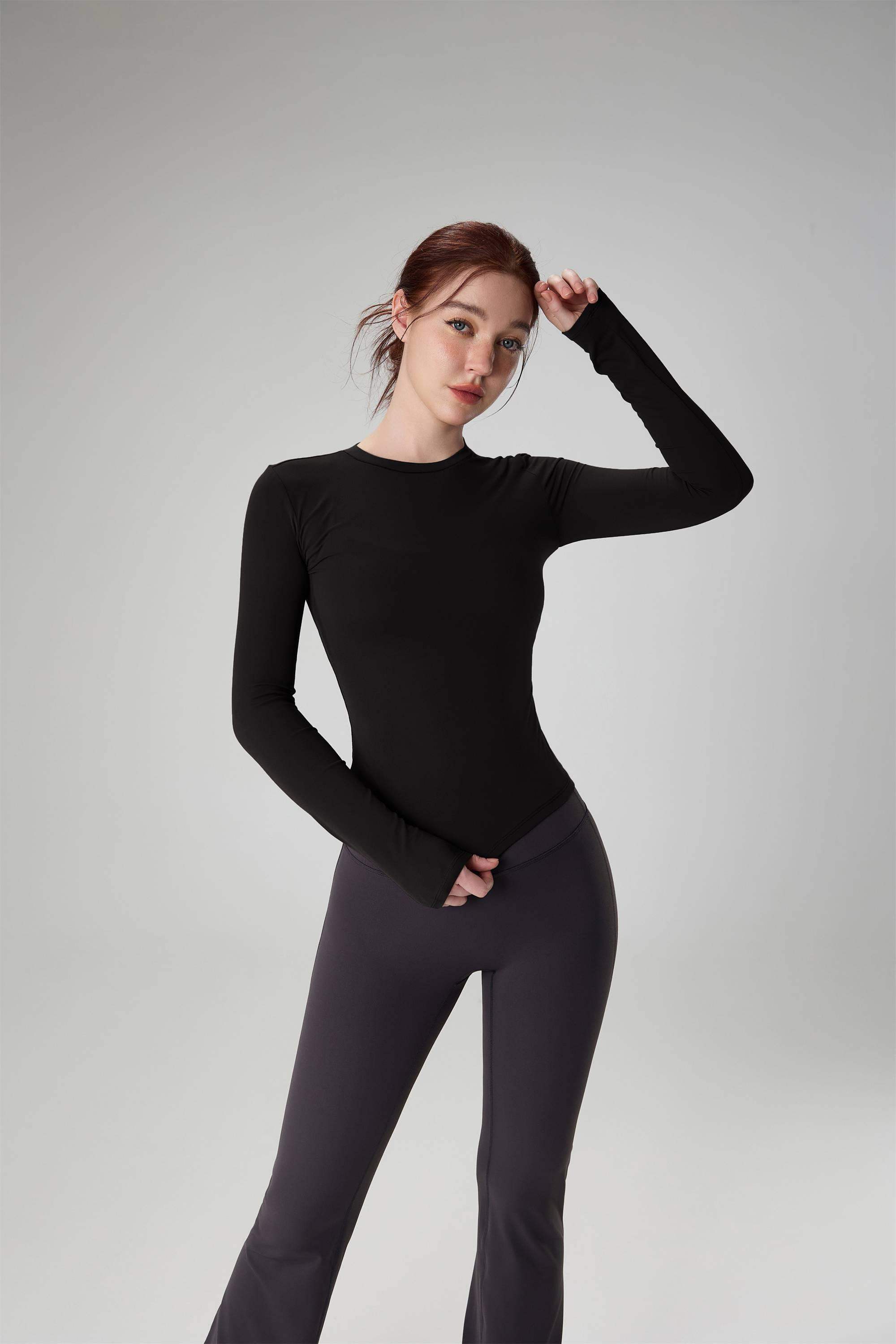 Fitted Crewneck Yoga Sports Top